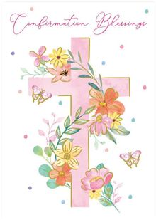 Girl 7x5 - Pink Floral Cross