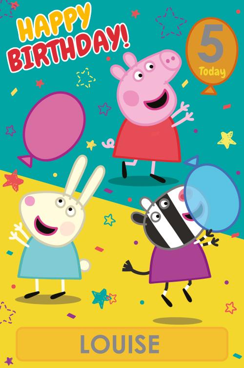 *Juv Age Girl  9x6 - Peppa Pig (Personalise Name & Age)